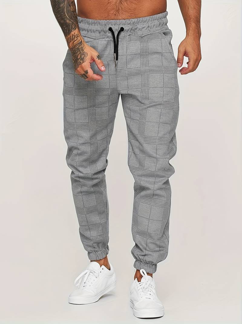 Checkered joggers men online